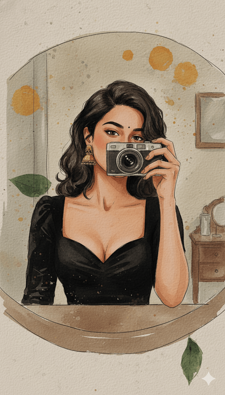 A fitting title for this image would be "Vintage Reflection."