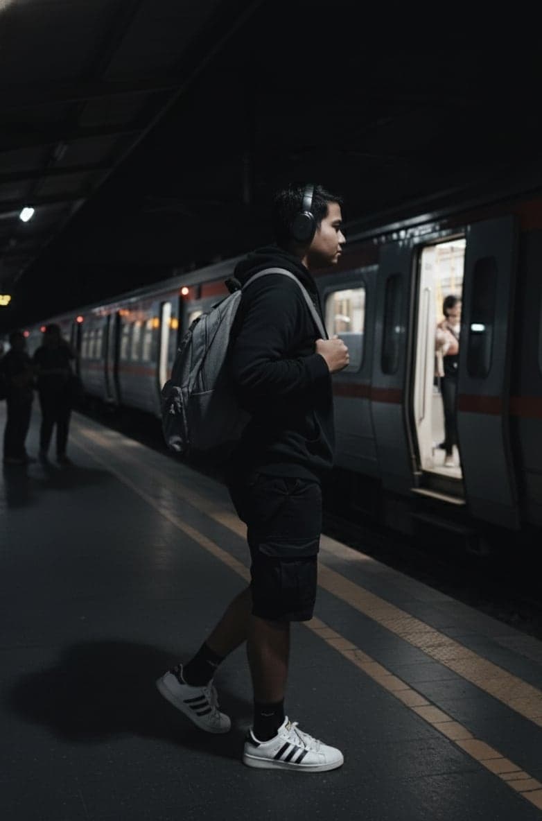 a man who is going to board the train