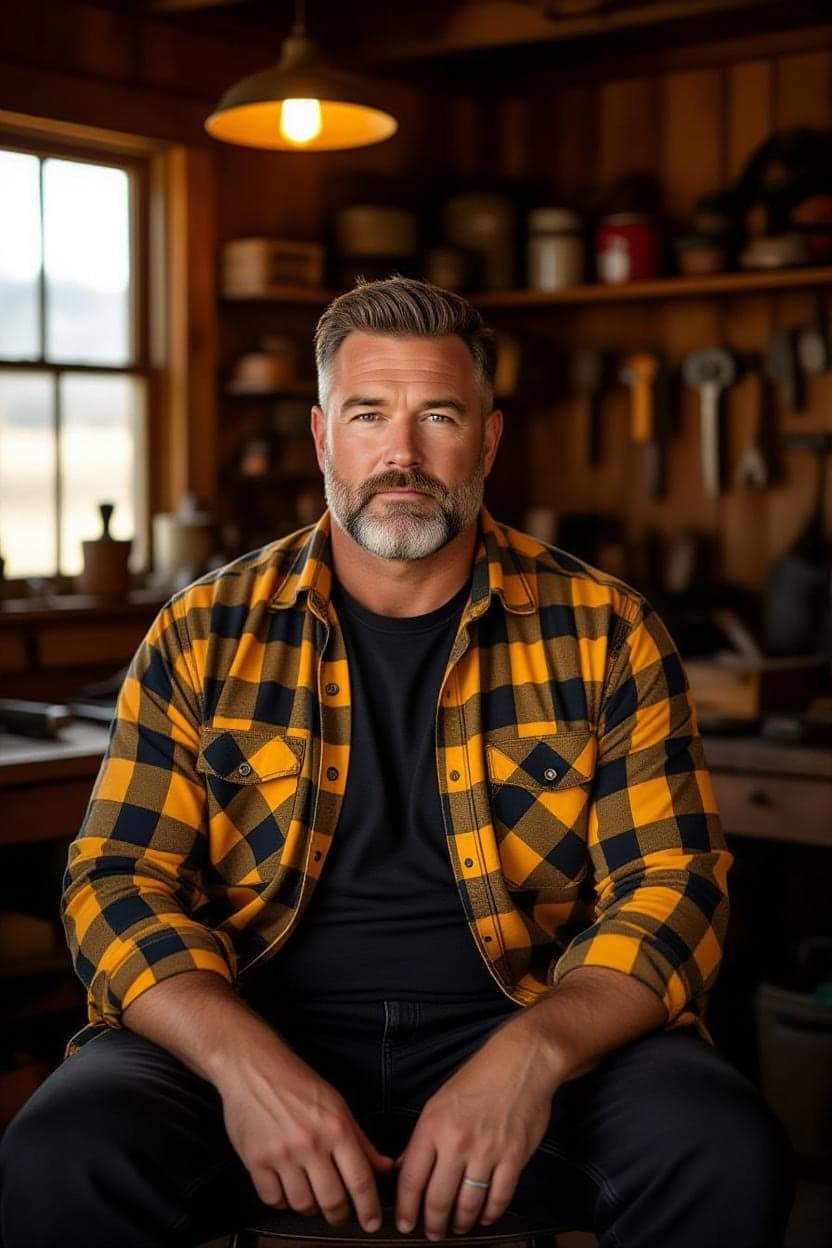 A Man Workshop Vibe Plaid Shirt