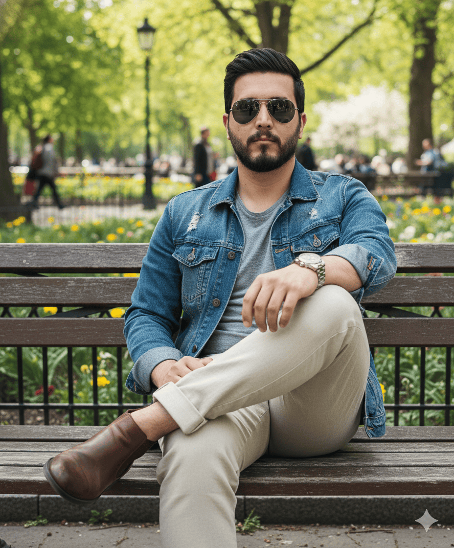 A proud man in the park