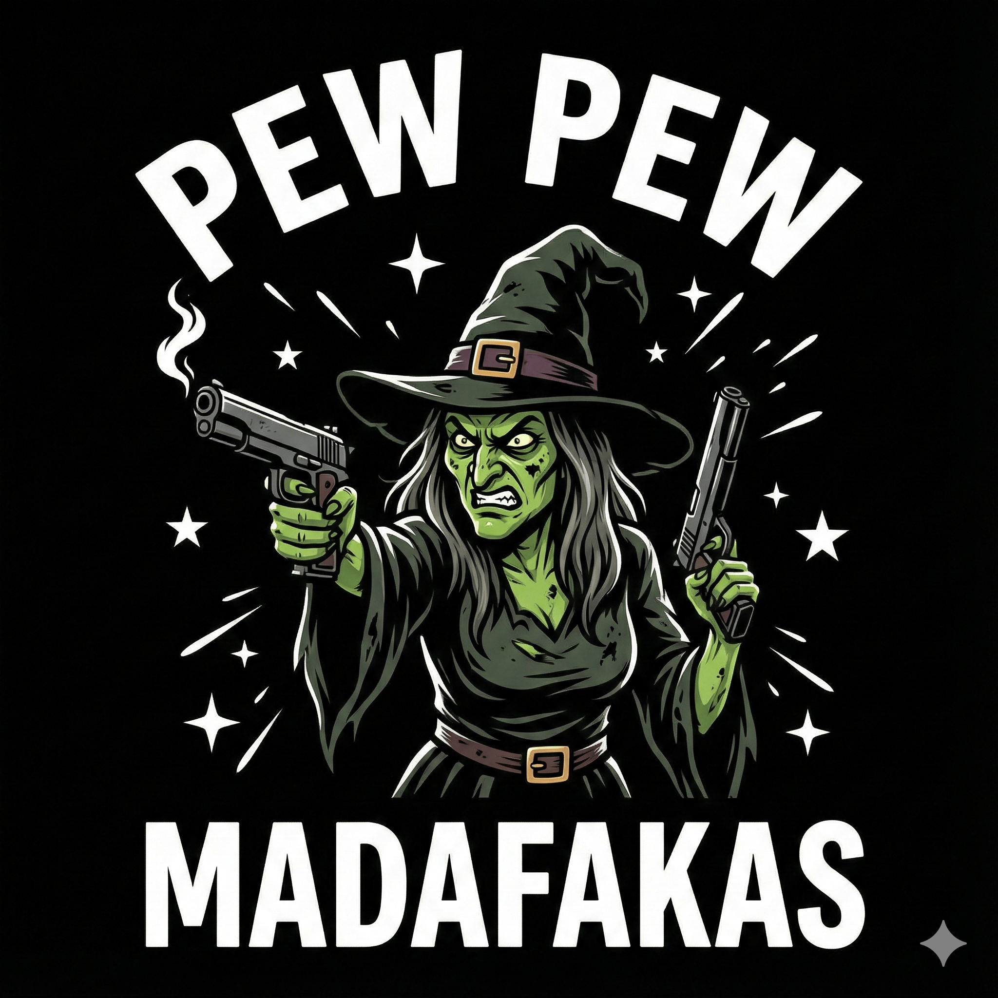 A t-shirt design witch