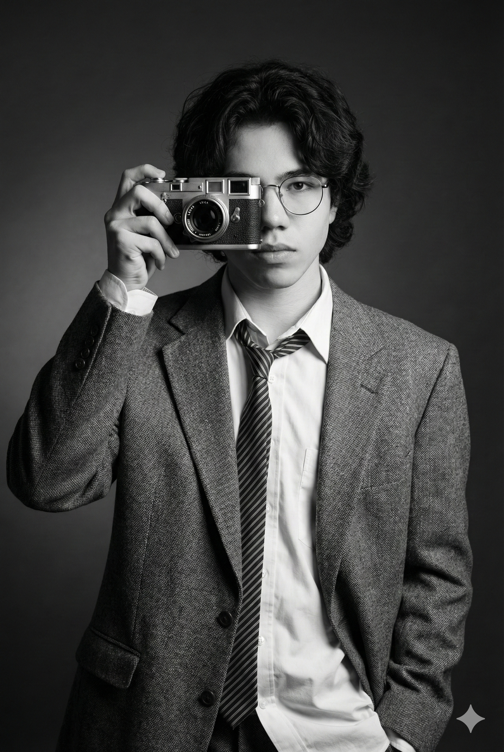 Aesthetic black-and-white editorial portrait