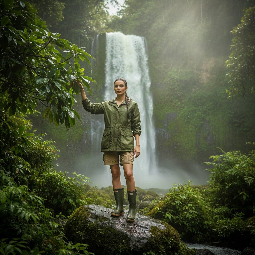 Amazon Rainforest Waterfall Mist-Heavy Explorer Portrait