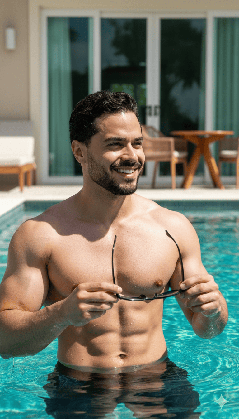 Atletic swiiming shot