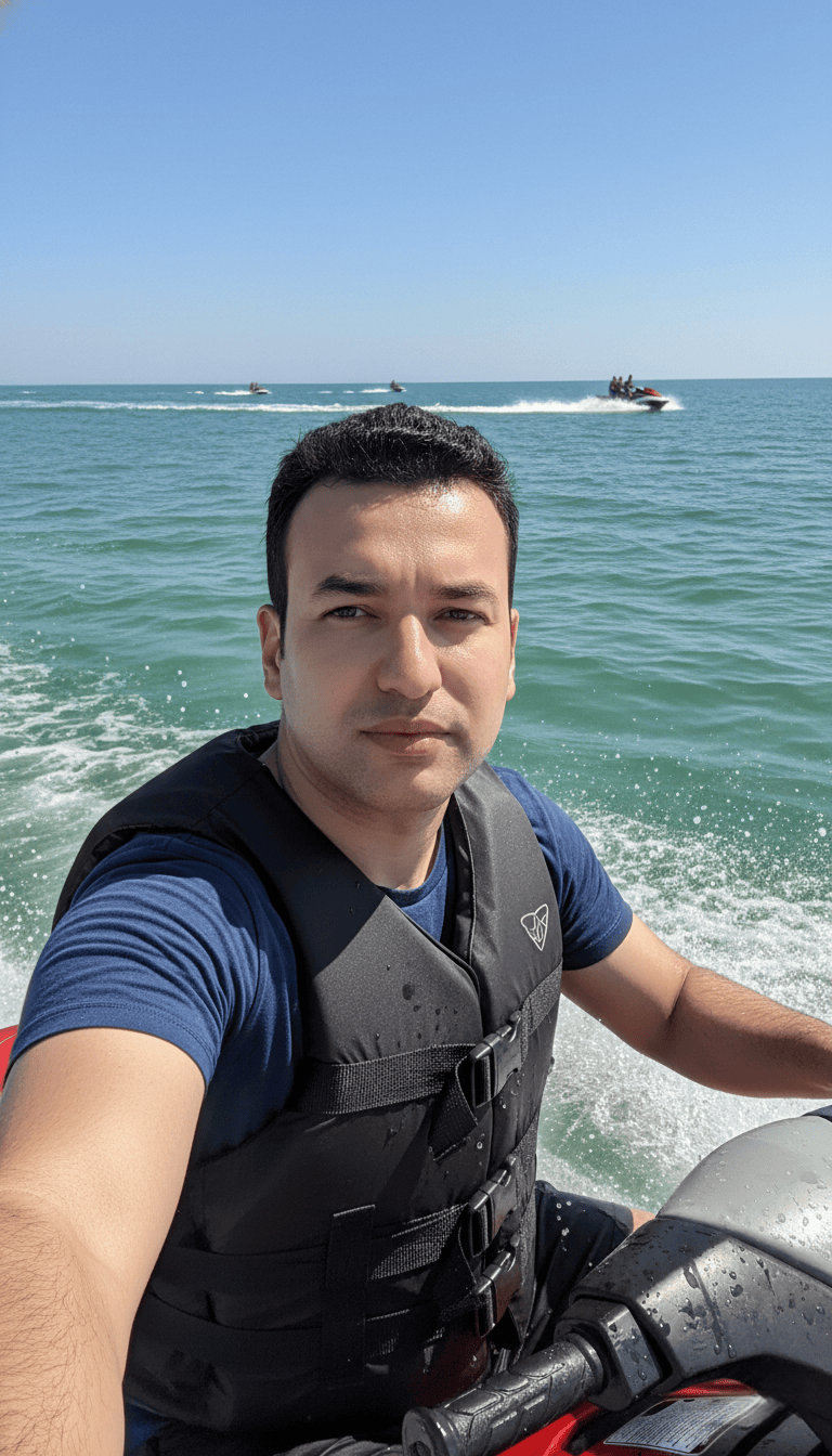 Between the wind and the waves.