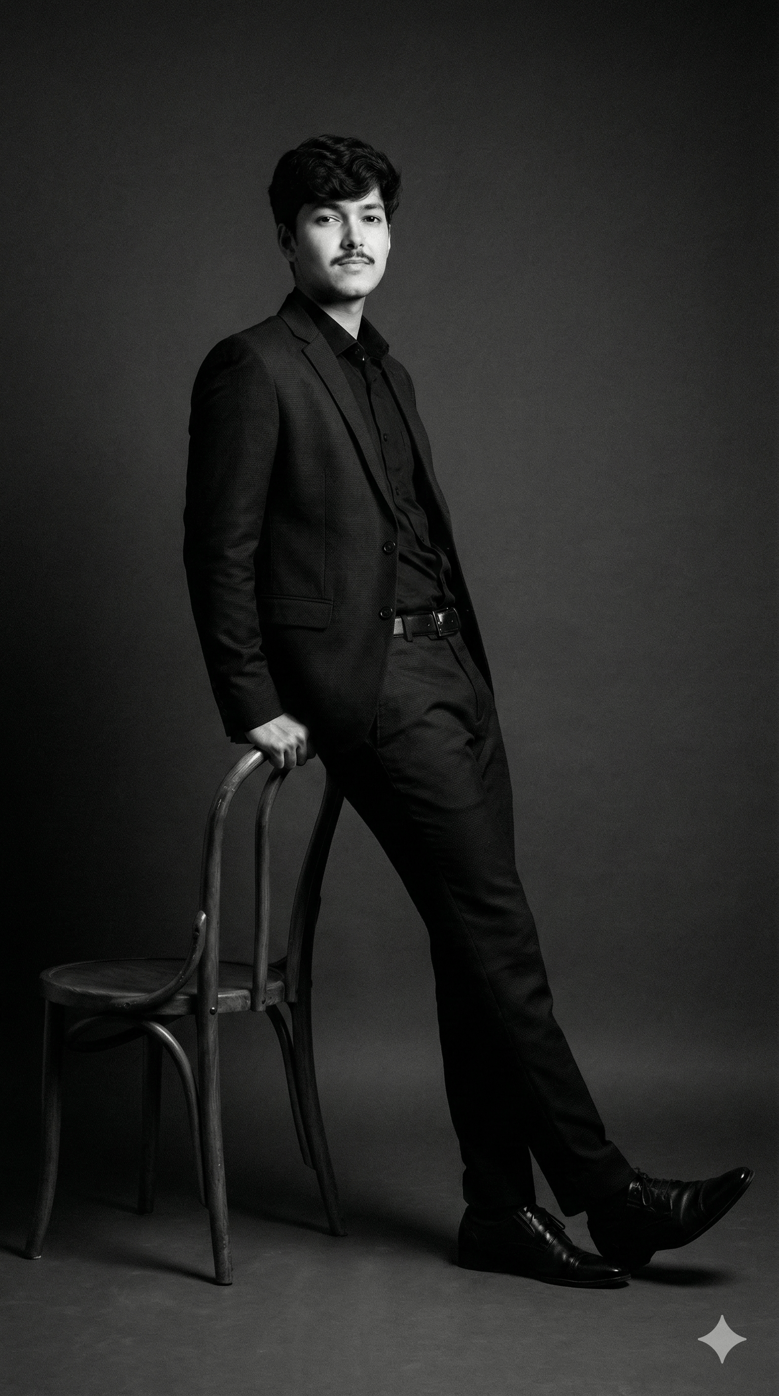 black-and-white fine-art portrait