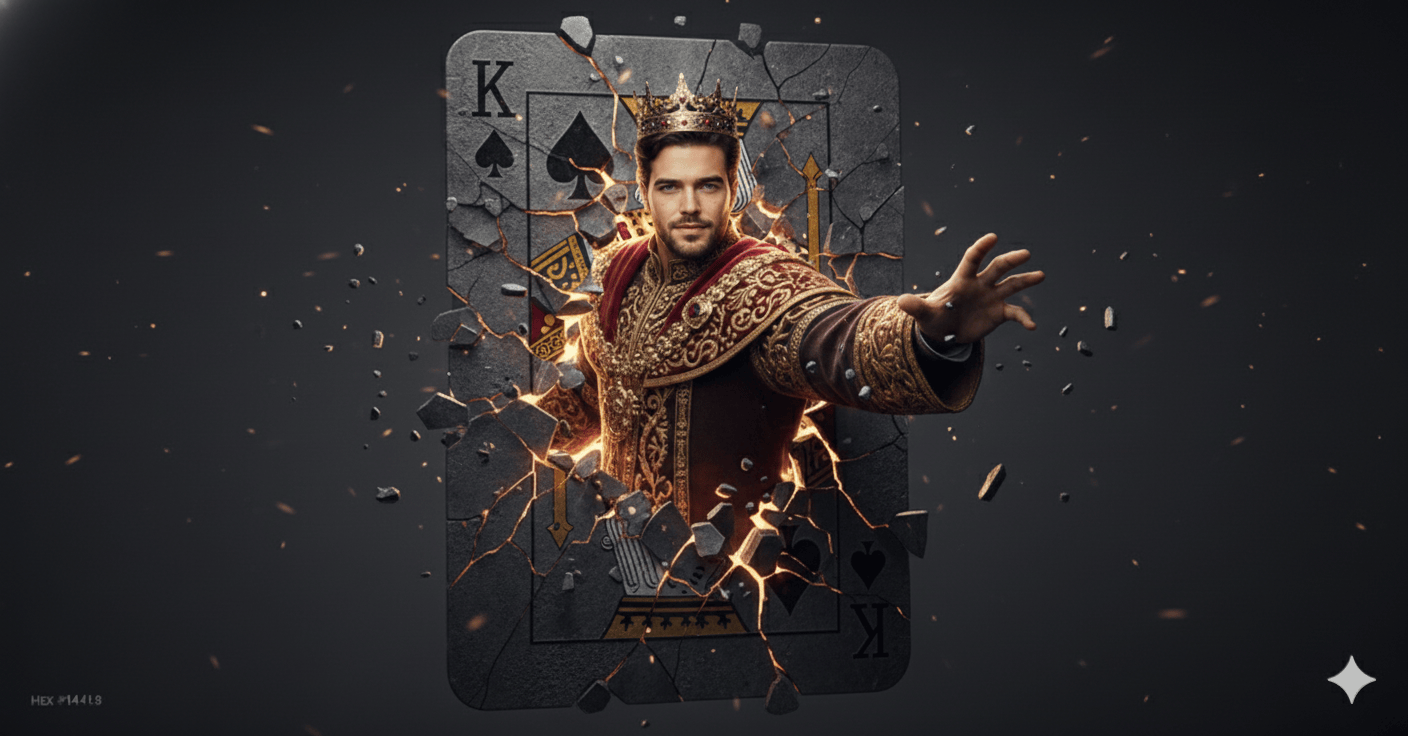 Breaking out of the playing card.