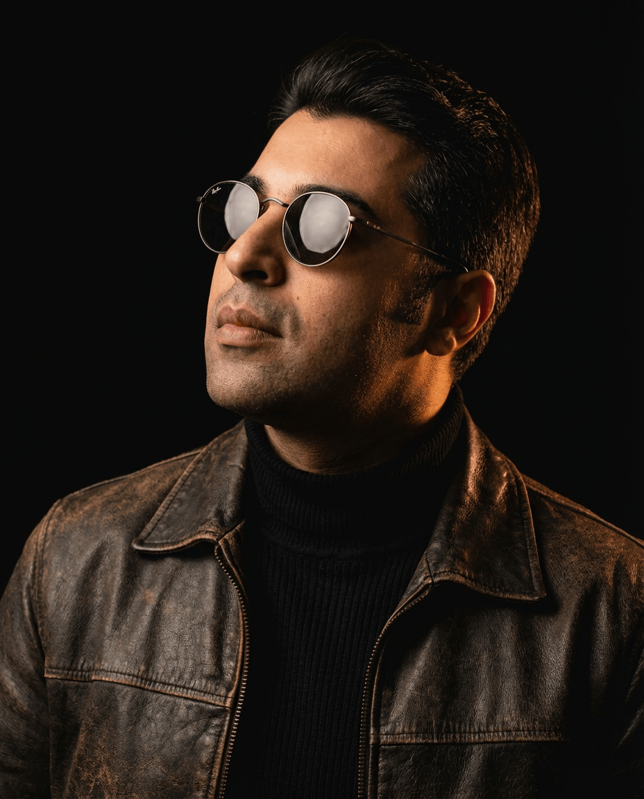 brown aged leather jacket