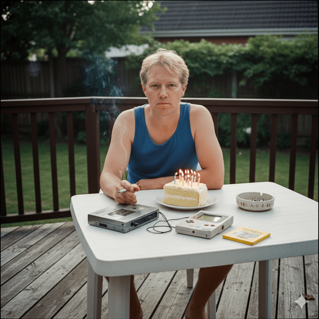 Candid 90s birthday party picture