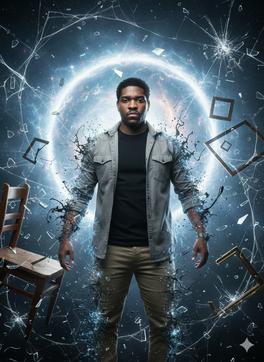 centro de uma realidade fragmentada e em colapso.