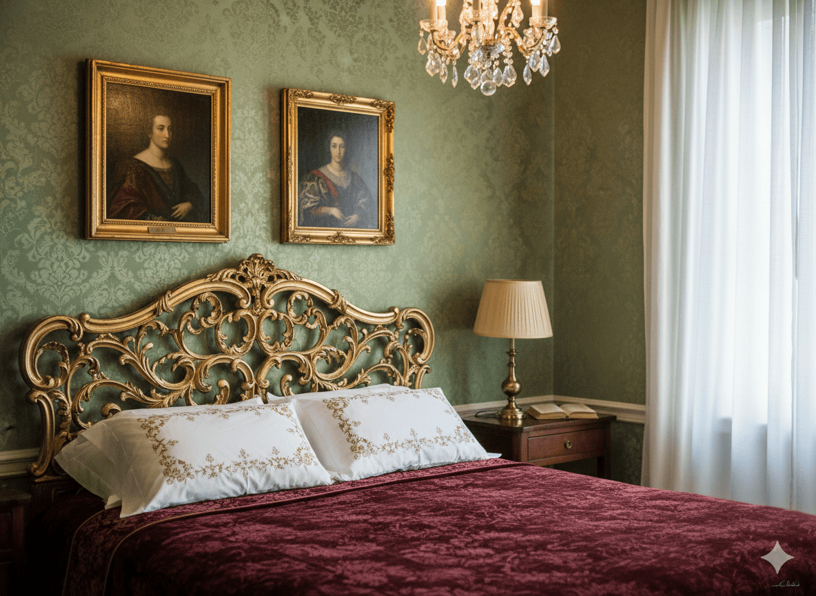 Classic Elegant Luxury Green Bedroom