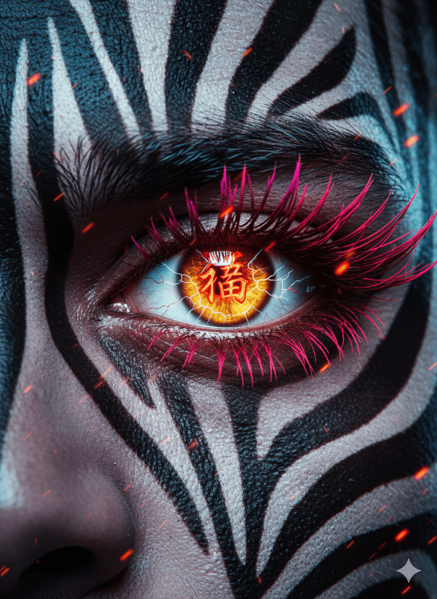 Close-up intenso e vibrante