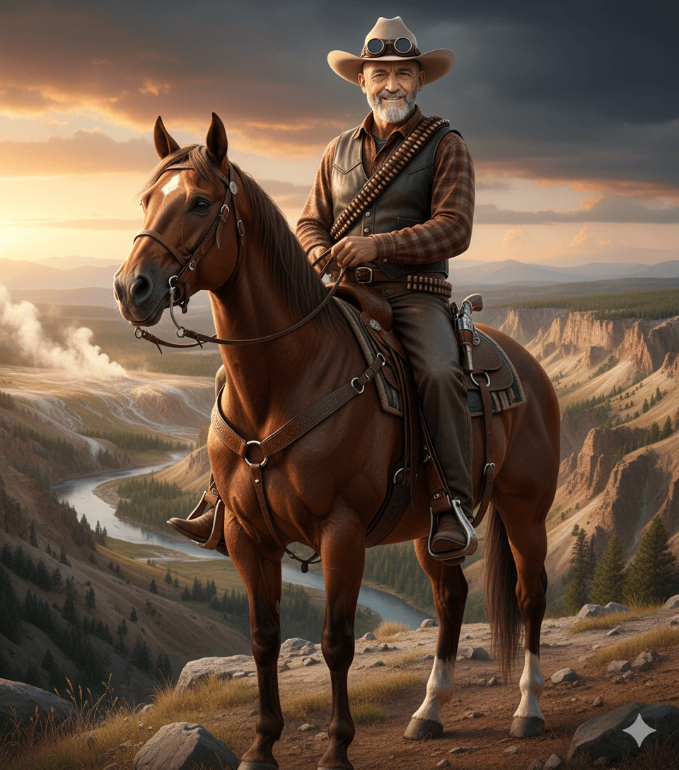 Cow boy en Yellowstone