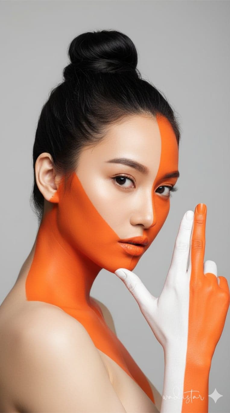 Dual Tones: A Study in Orange and White