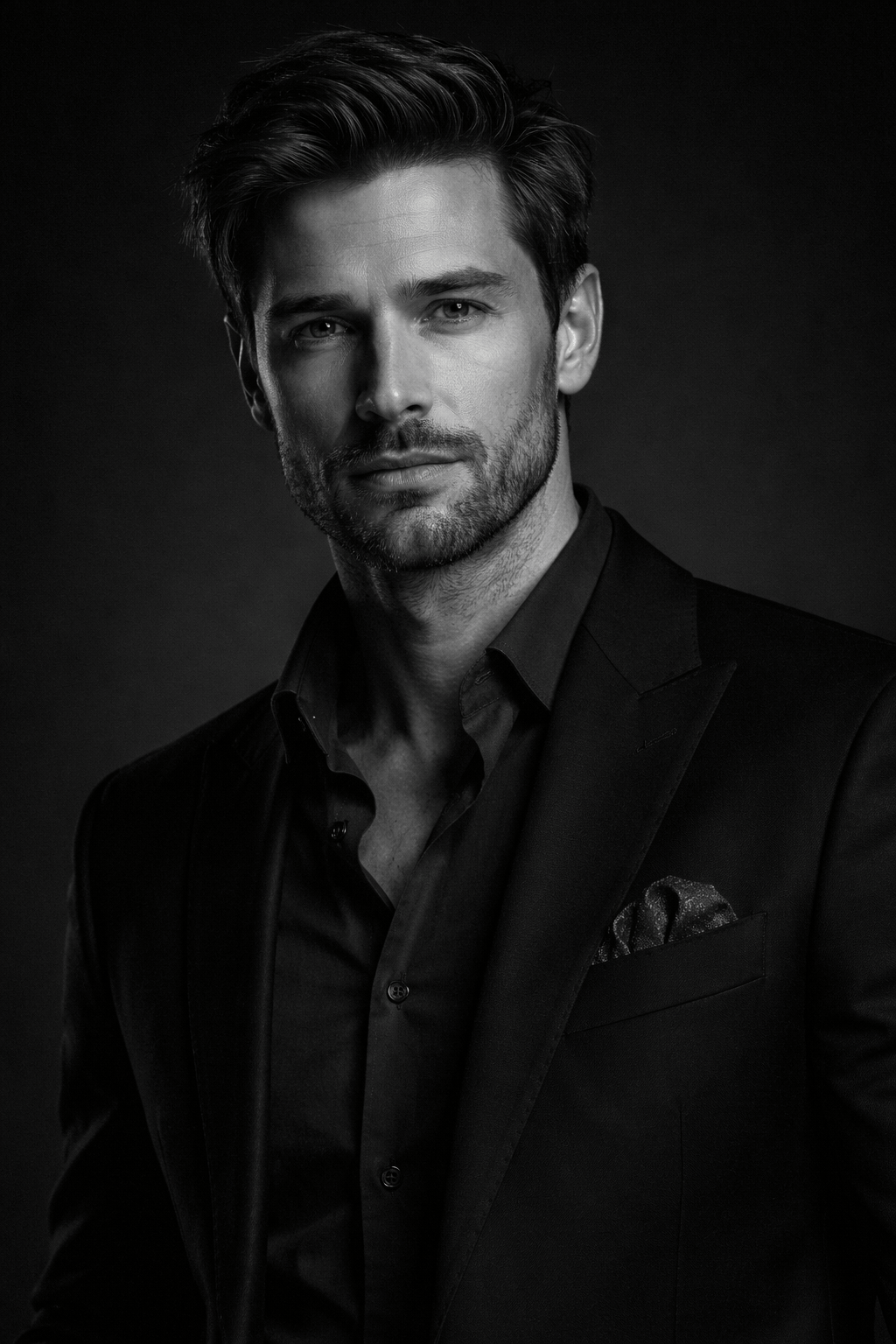 Editorial Executive Portrait Black & White High-Fashion Studio