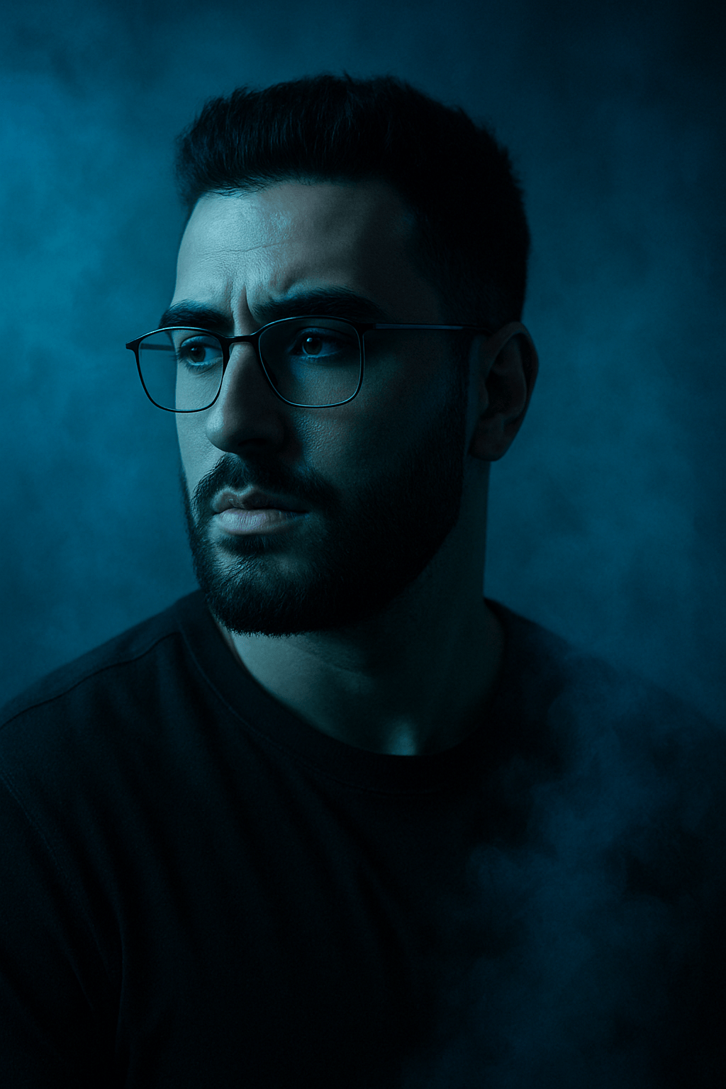 Ethereal Blue Between Light and Mist