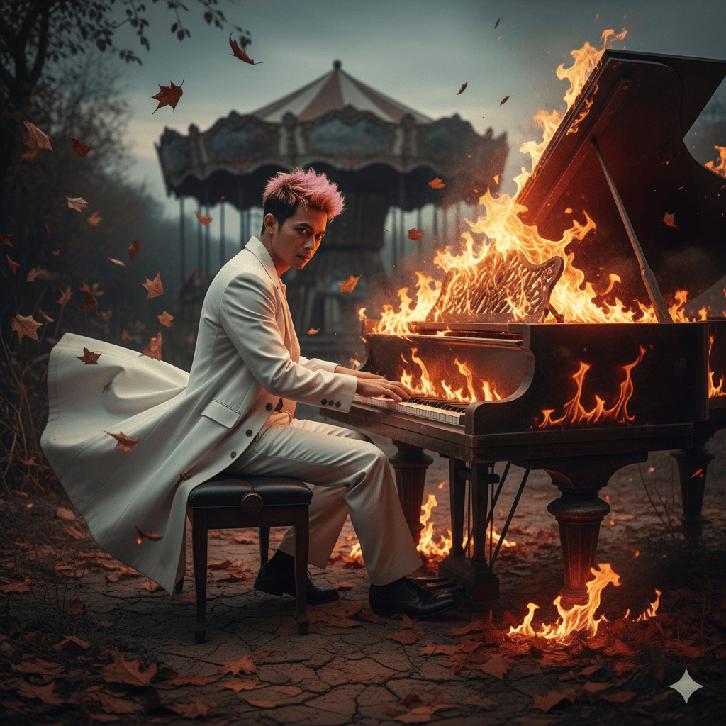 Fiery Piano In A Melancholy Park