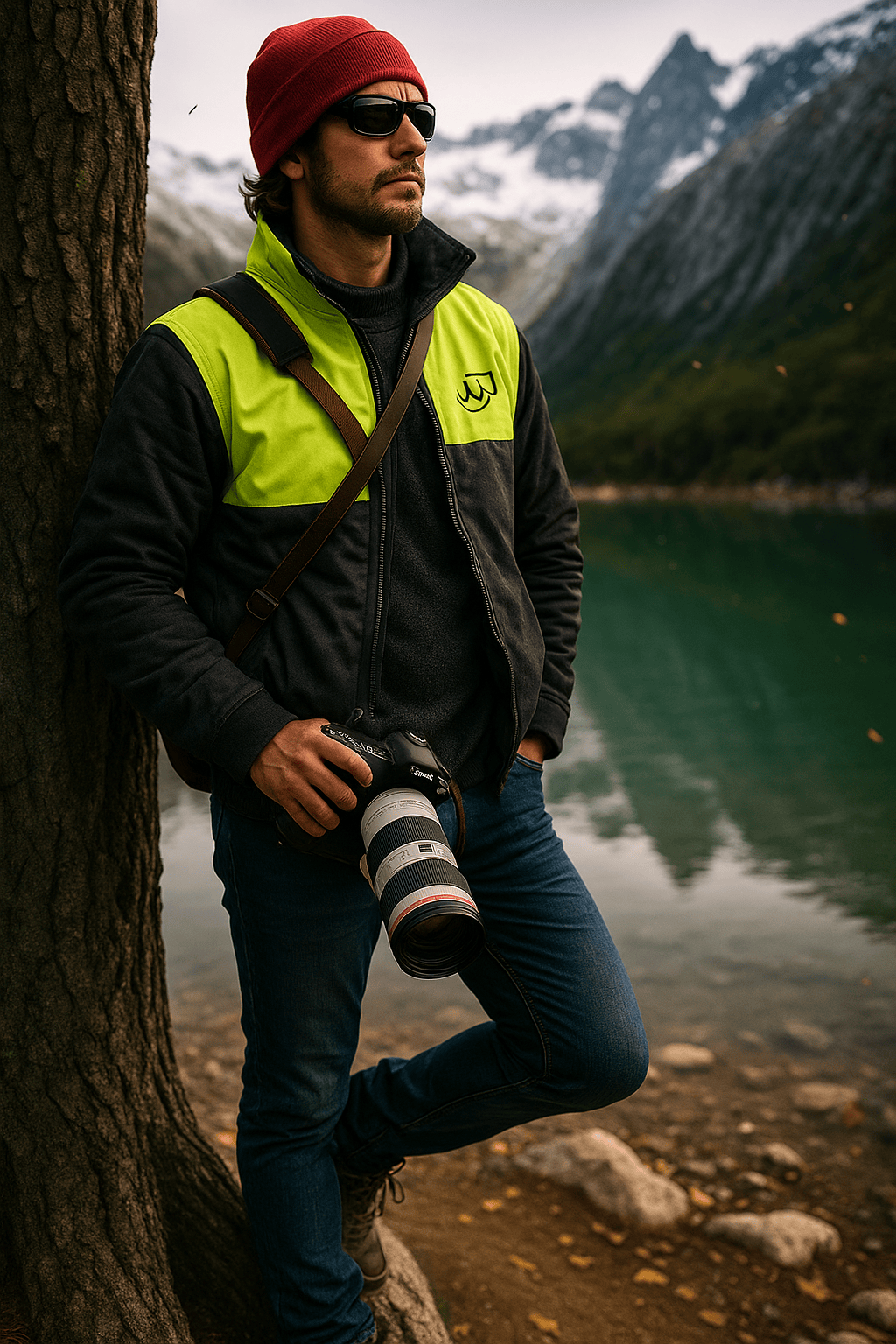 Fotografo junto al lago