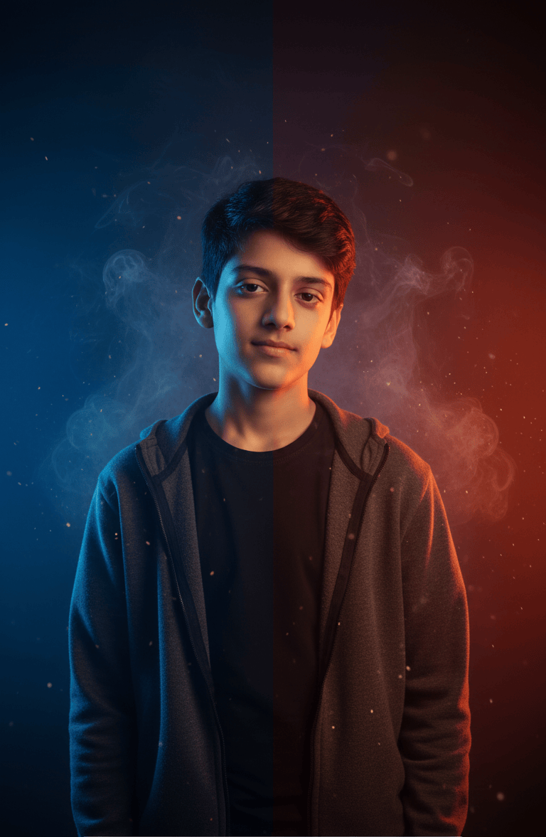 Gemini New Trending Image Prompt Blue x Red