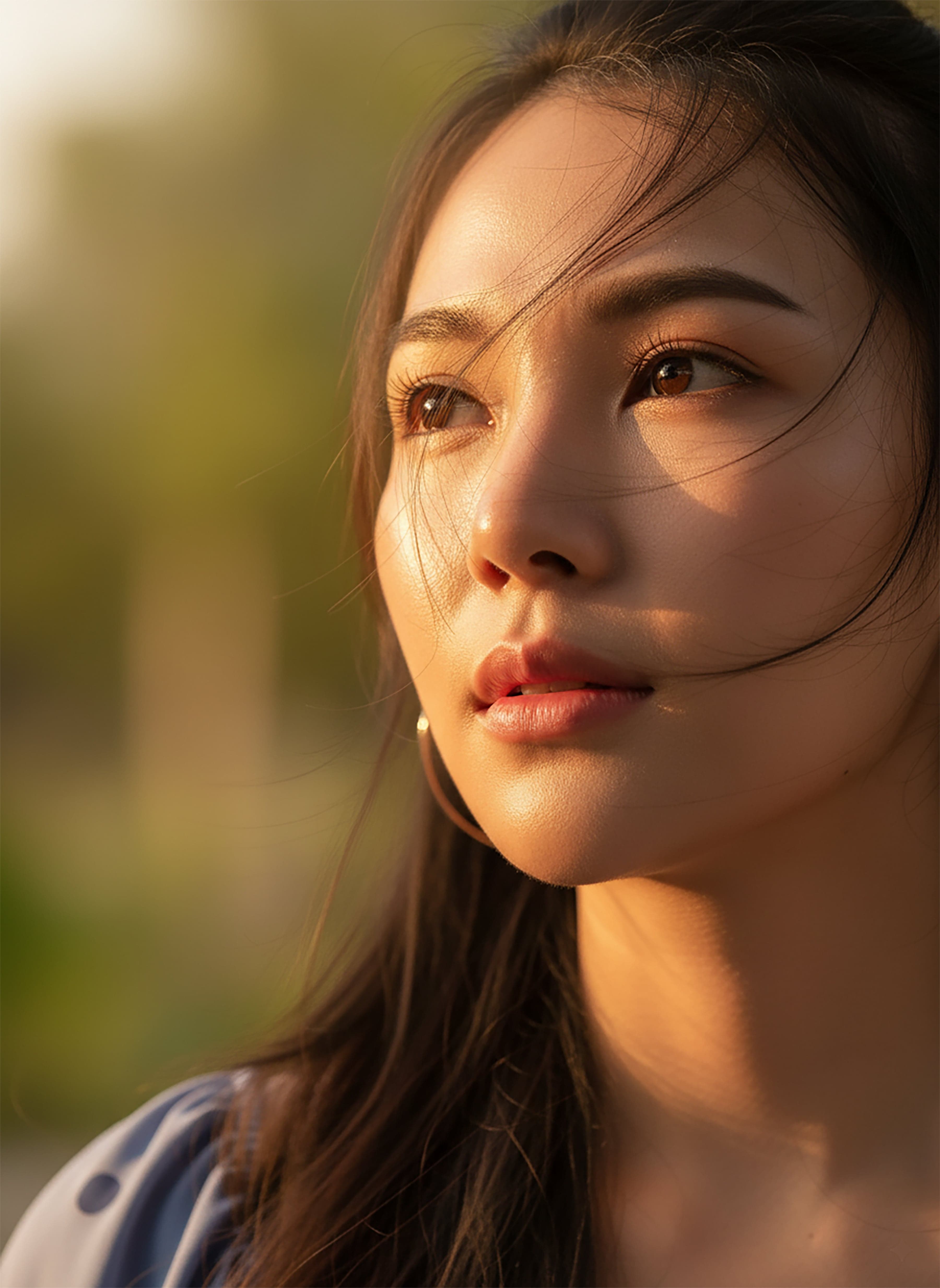 Golden Hour Portrait Of A Young Woman