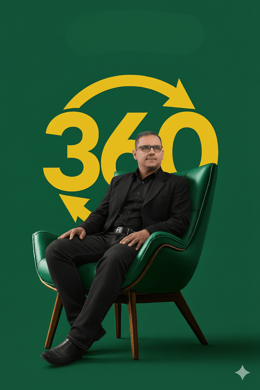 Hombre sentado en silla retro