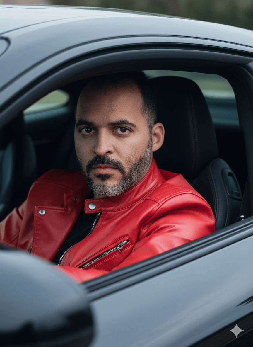 homem dirigindo carro clssico