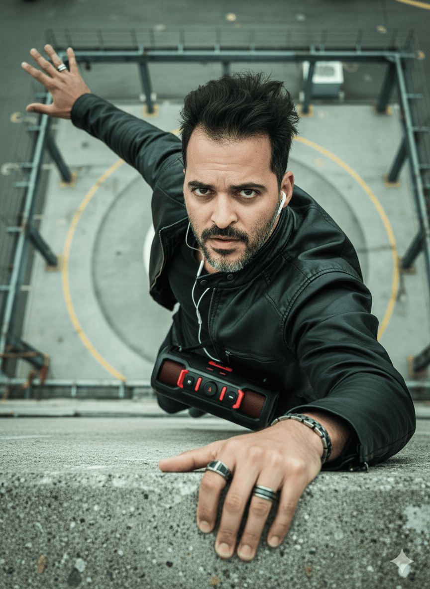 homem estiloso fazendo pakour