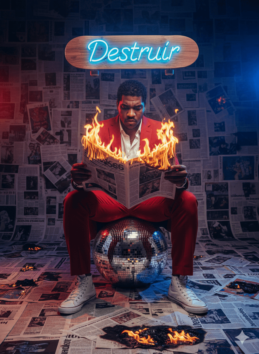 Lendo Jornal em Chamas