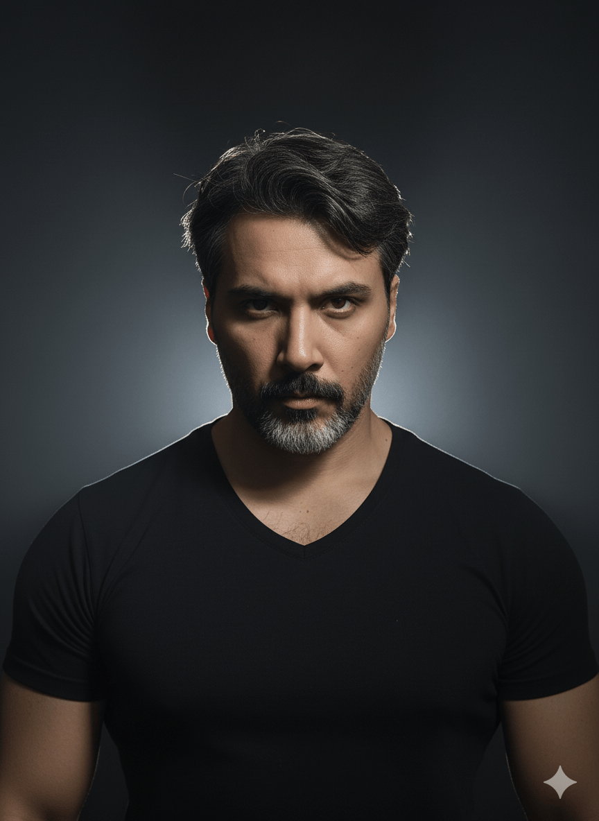 Low-key portrait photography