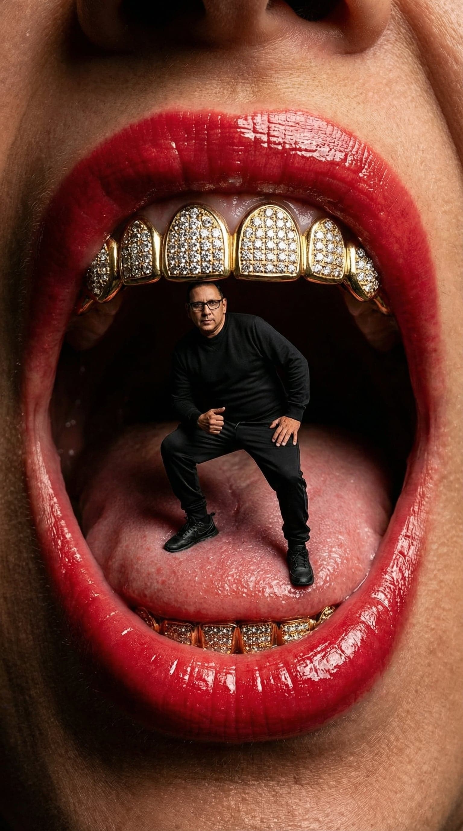 Man in to the mounth