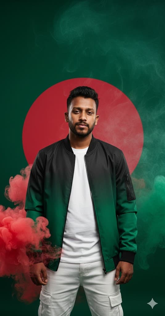 Man with national flag