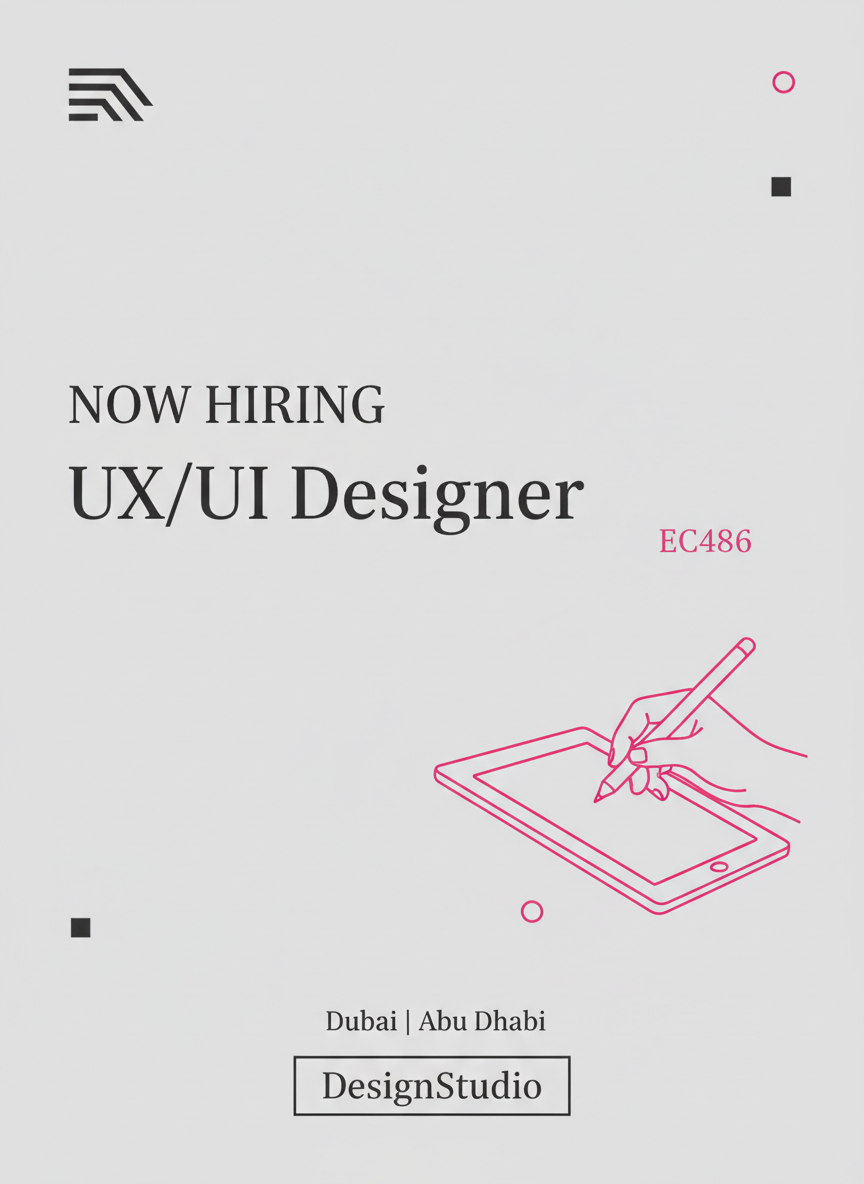 Minimalist Job Recruitment Campaign - UX Designer