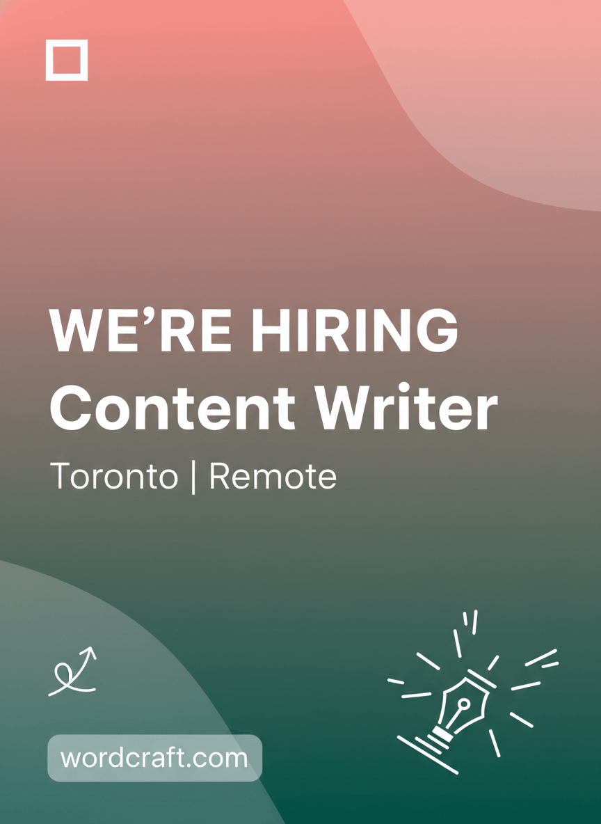 Minimalist Recruitment Banner - Content Writer Position