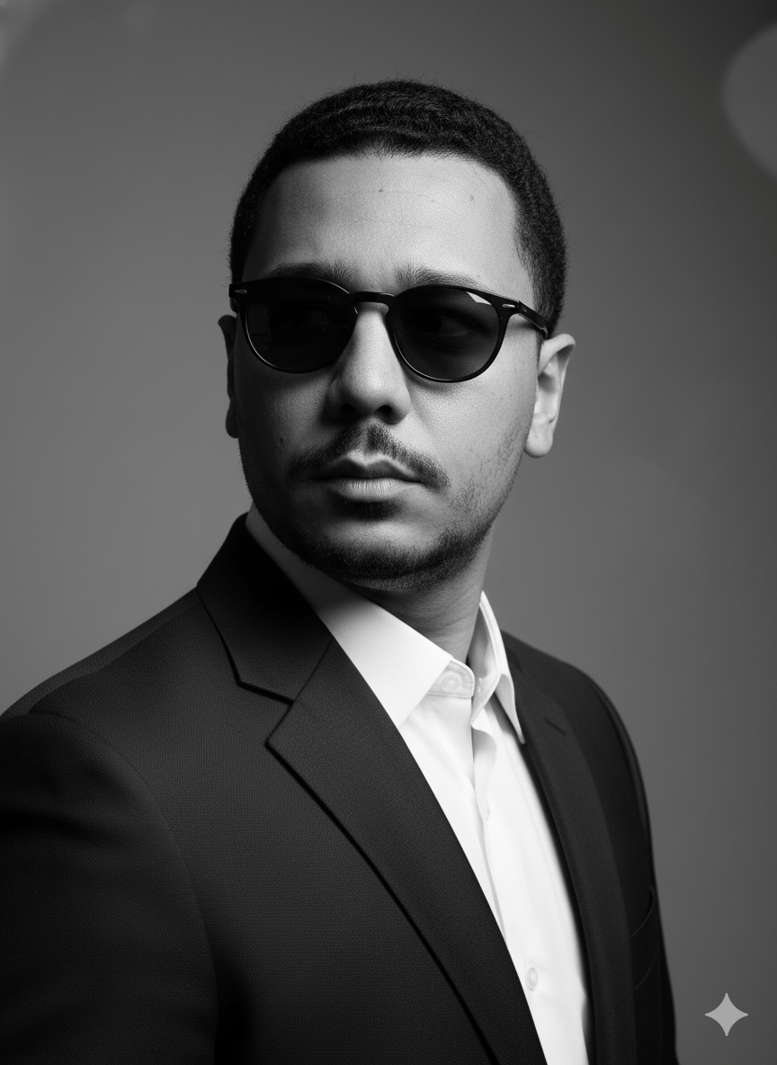 Monochrome Elegance Hugo Boss Portrait