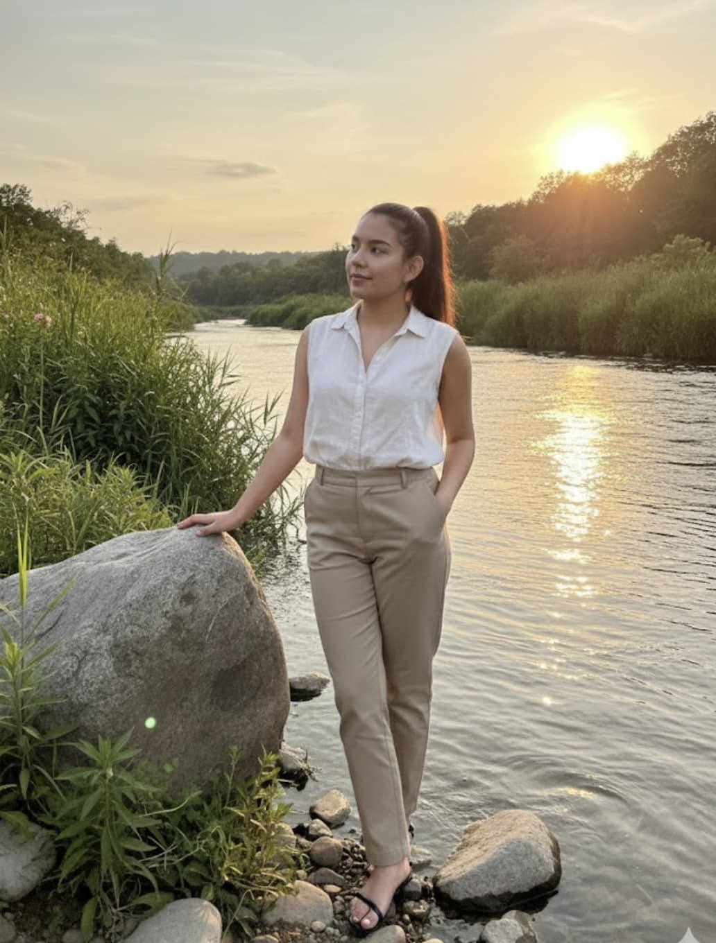 Mujer mirando al horizonte