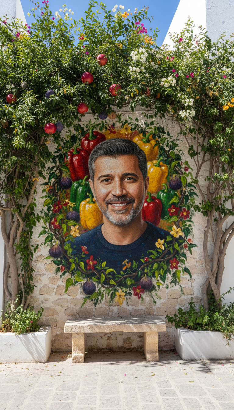 Mural on a wall so there is no tourist