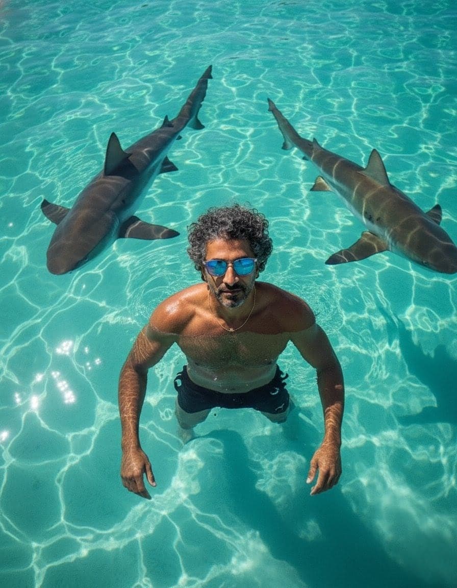 Nadando com os tubares