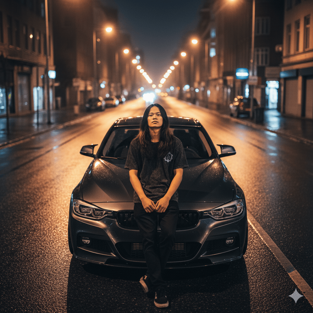 On a quiet night street