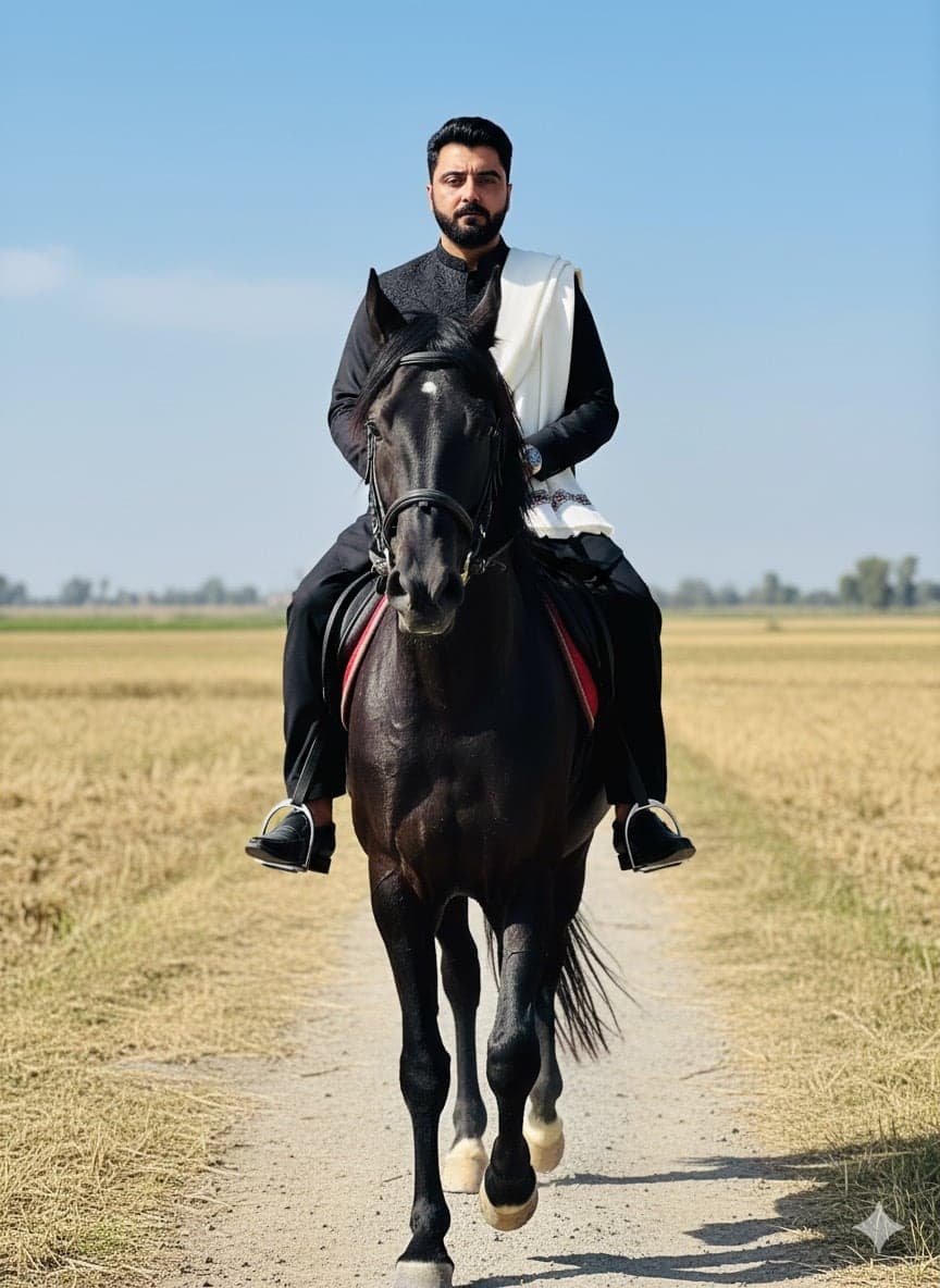 Pakistani Man and His Horse