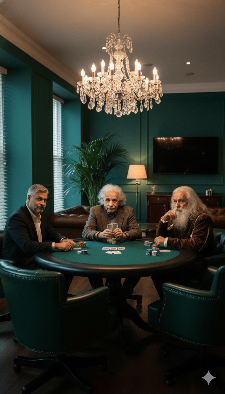 Poker with the masters (Einstein and Da Vinci)