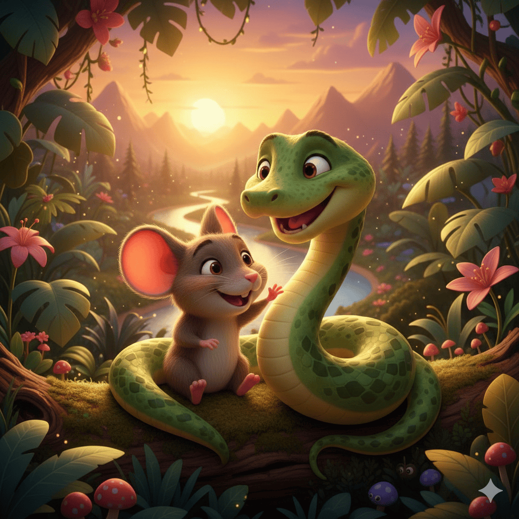 Prompt: 3D cartoon style scene, small mouse trapped inside a metal net trap, worried expression, j