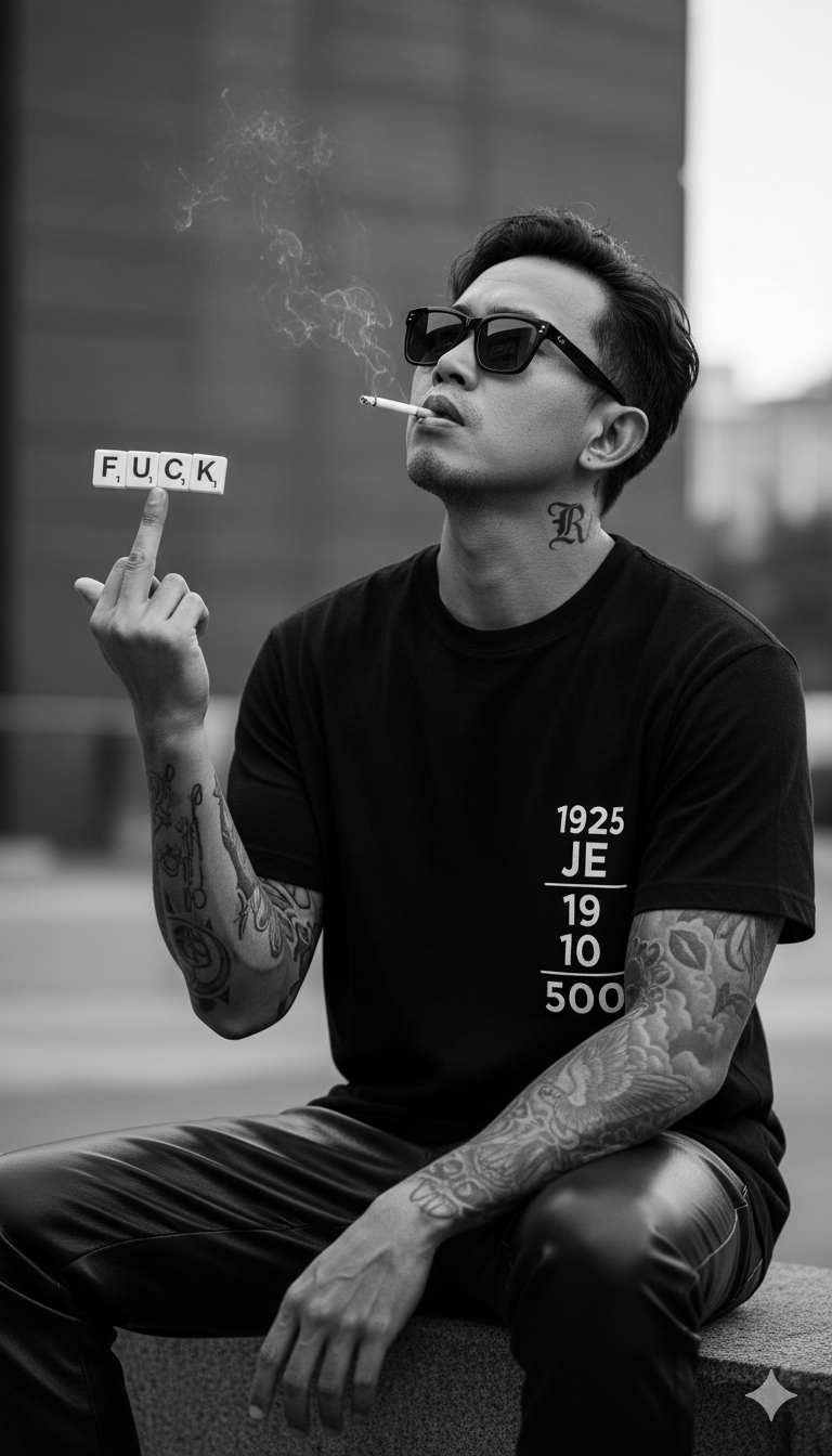 Prompt Cool Man with Tattoo