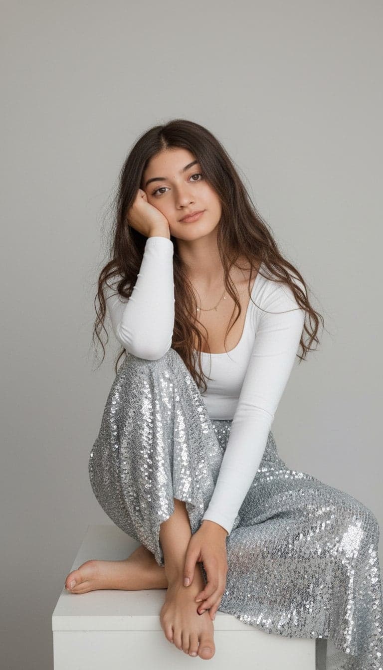 Quiet Reflection in Silver and White