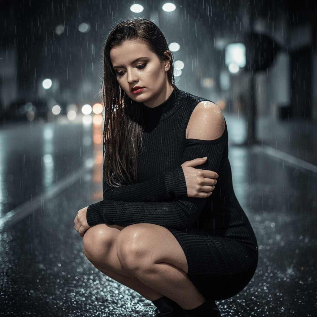 Rain-Soaked Solitude: Alone in the Storm