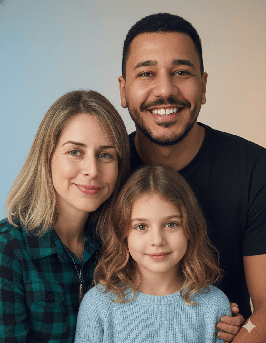 Realistic Family Portrait Generator Parents and Two Children