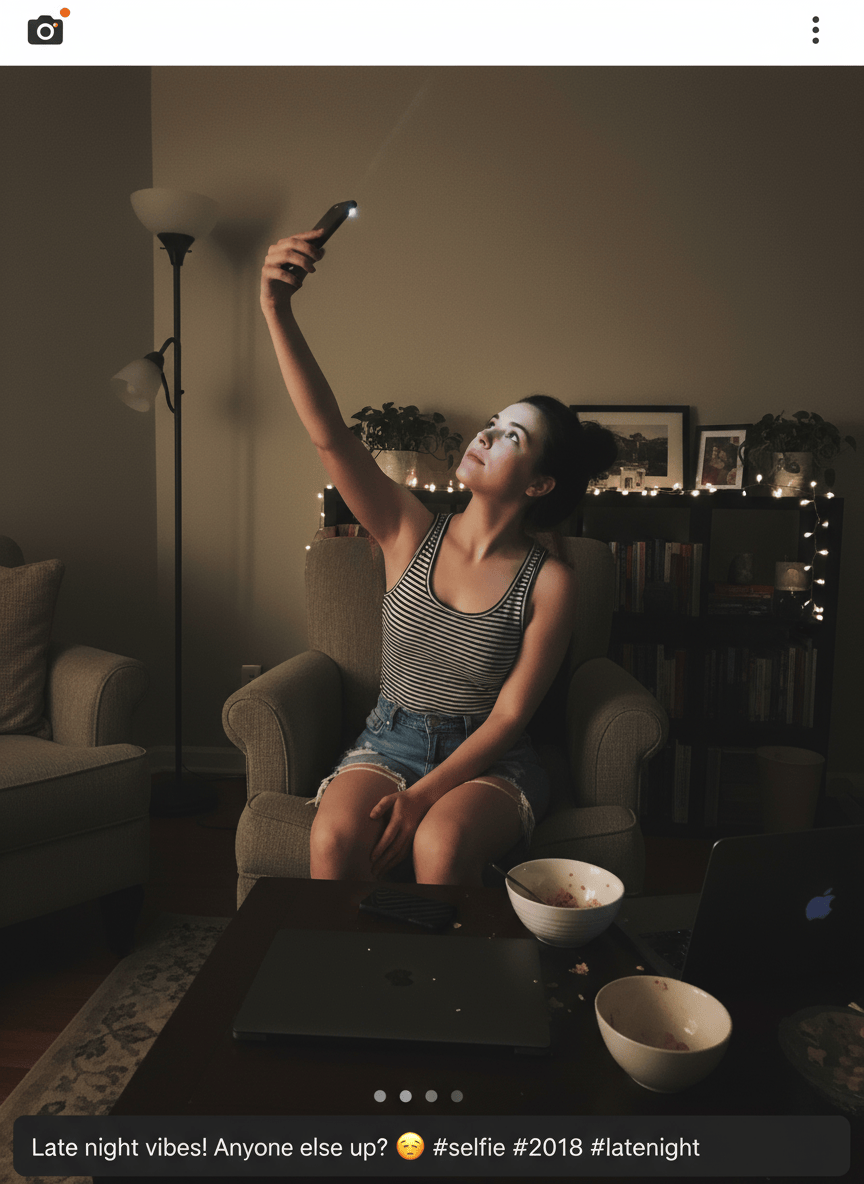 Realistic Night Selfie