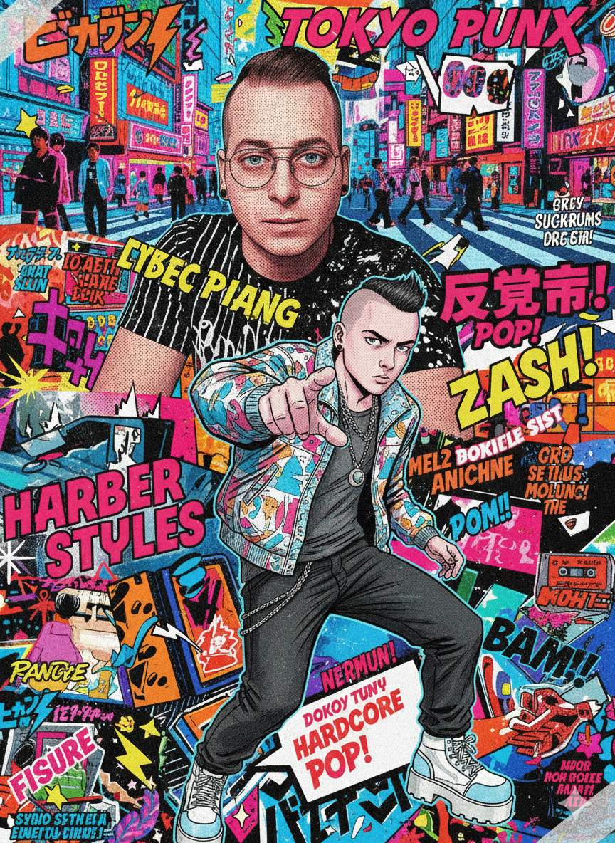 Retro Y2K magazine poster