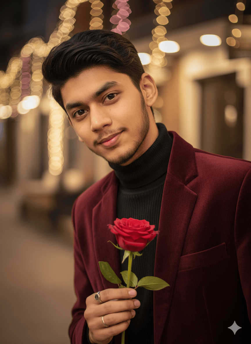 Romantic cinematic portrait.