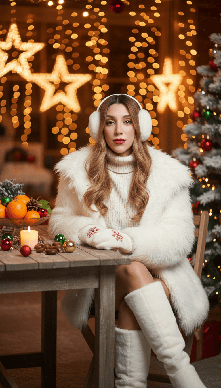 Ronika Amidst Christmas Light Magic