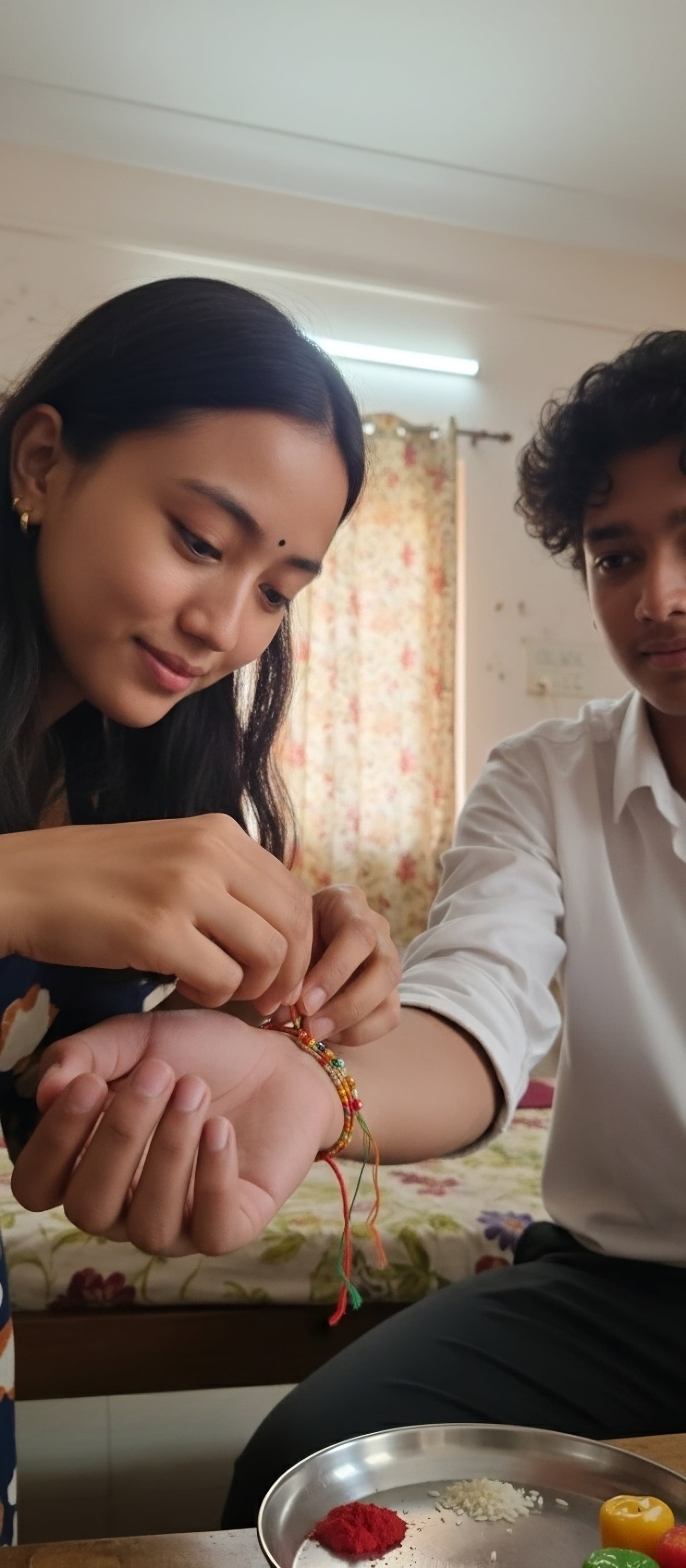  Shaky, Candid, Ultra-Realistic Rakhi Selfie Prompt (Exact Faces)
